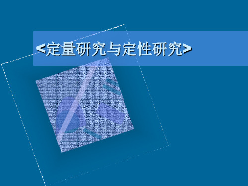 定性与定量