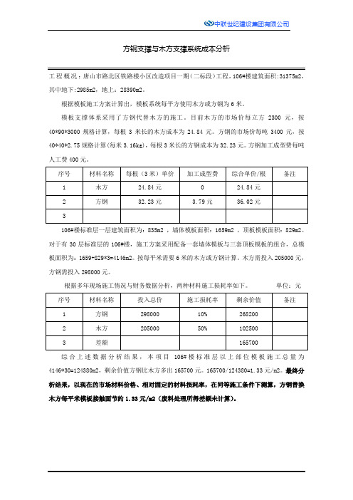 方钢与木方支撑体系说明1