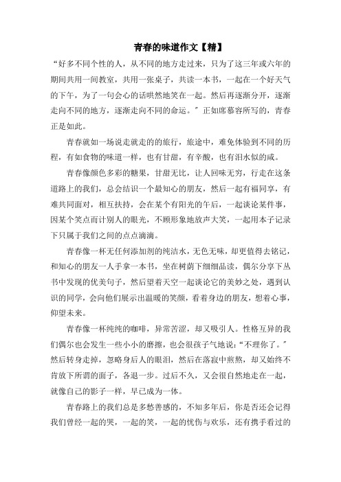 青春的味道作文(1)精选