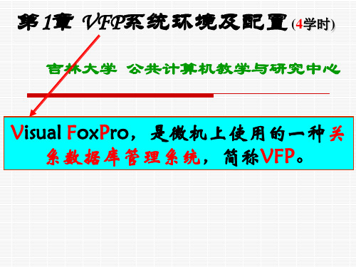 第1章  VFP系统环境及配置