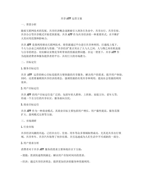 共享APP运营方案