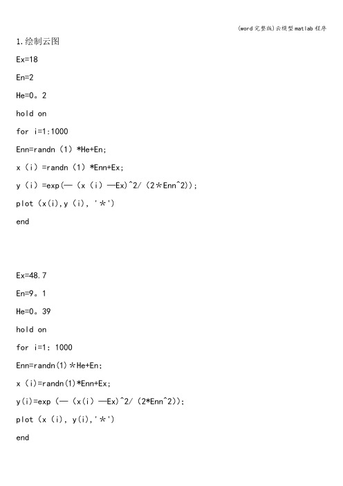 (word完整版)云模型matlab程序