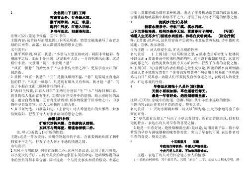初四古诗词复习材料