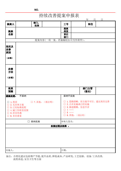 提案表格