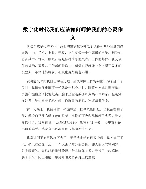 数字化时代我们应该如何呵护我们的心灵作文