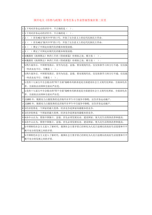 国开电大《形势与政策》形考任务2作业答案