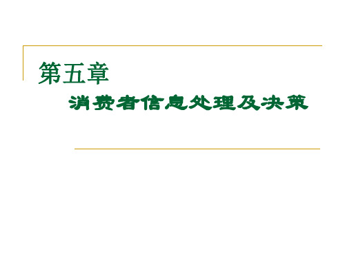 消费者信息处理及决策