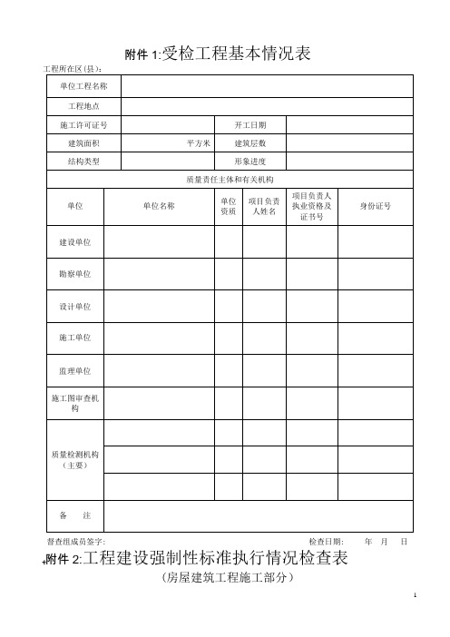 重庆市质量监督检查用表