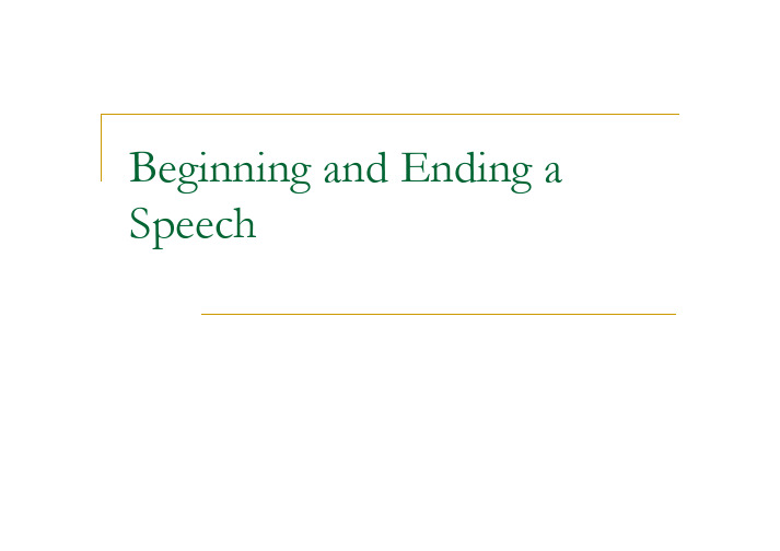 07Beginning and Ending a Speech