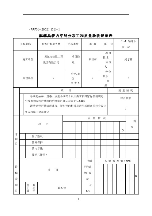 人防土建、水电的检验批及隐蔽工程