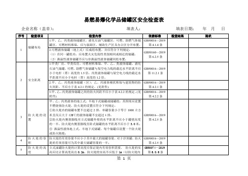 易燃易爆化学品储罐区安全检查表共9页