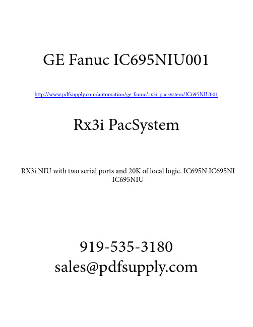 GE Fanuc RX3i PACSystem 919-535-3180 说明书