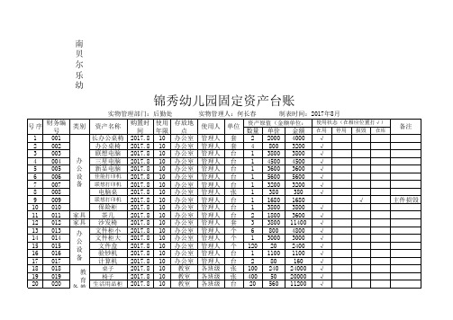 幼儿园年检督导评估——设施设备统计表C16台账