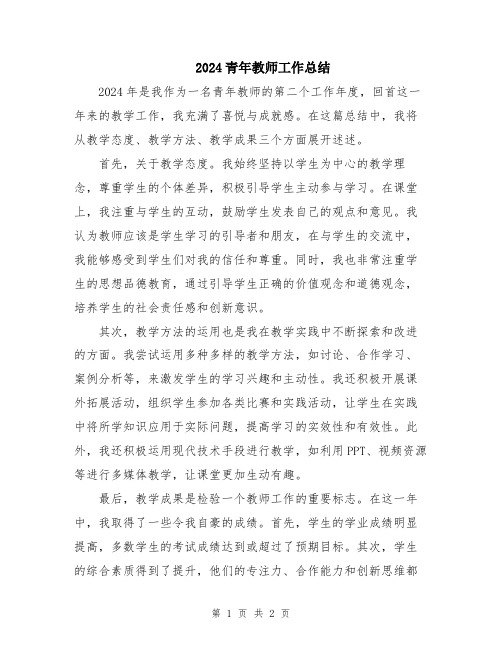 2024青年教师工作总结