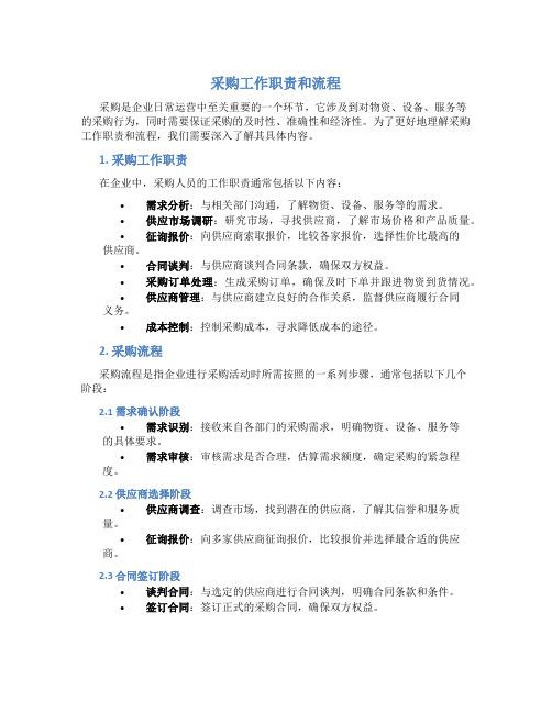 采购工作职责和流程是什么