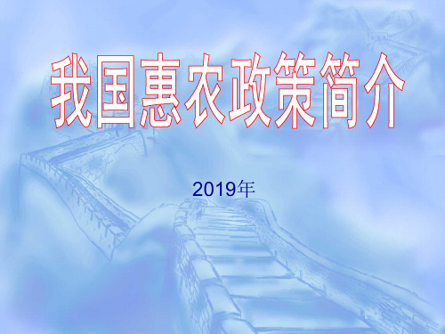 2019年惠农政策浅读-PPT精品文档