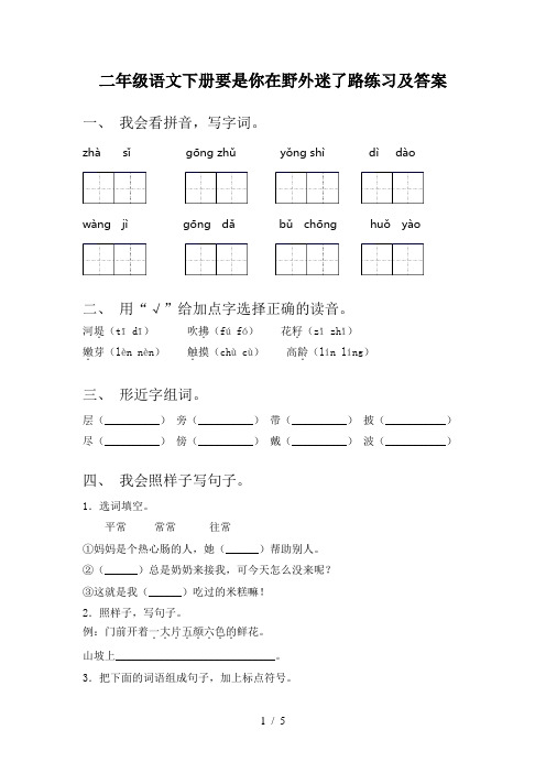 二年级语文下册要是你在野外迷了路练习及答案