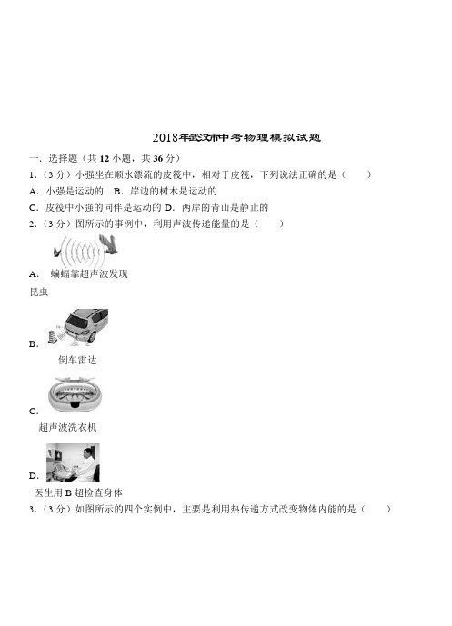 2018年武汉市中考物理模拟试题