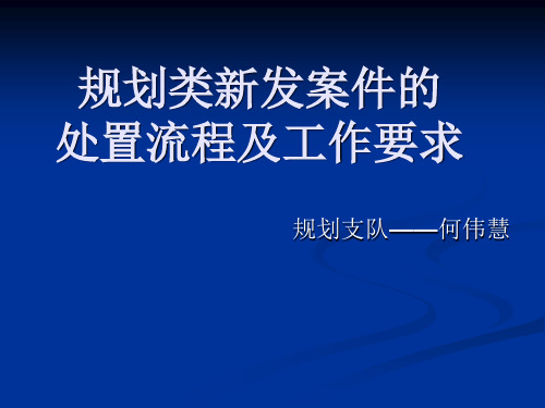 规划类案件处置一般流程及要求