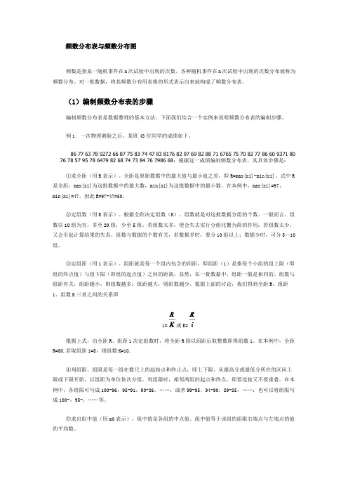 频数分布表和频数分布图