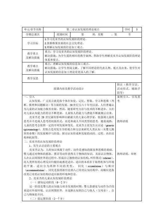 《认知发展的理论观点》教案