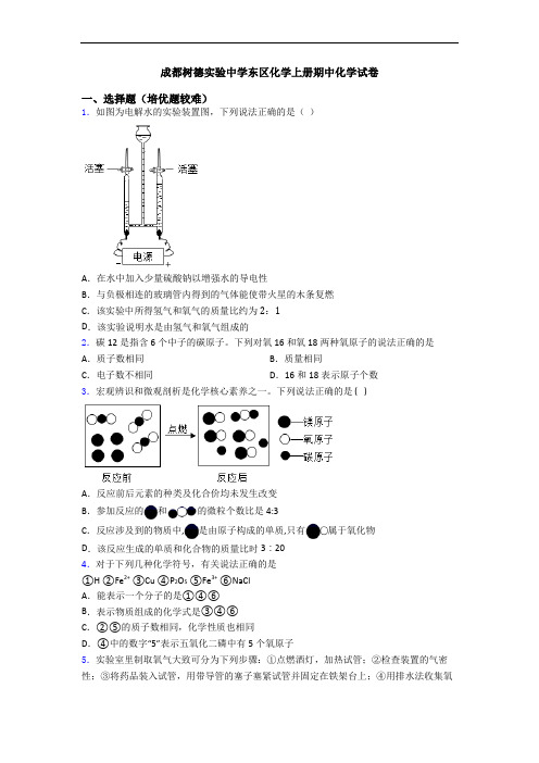 成都树德实验中学东区初三化学上册期中初三化学试卷