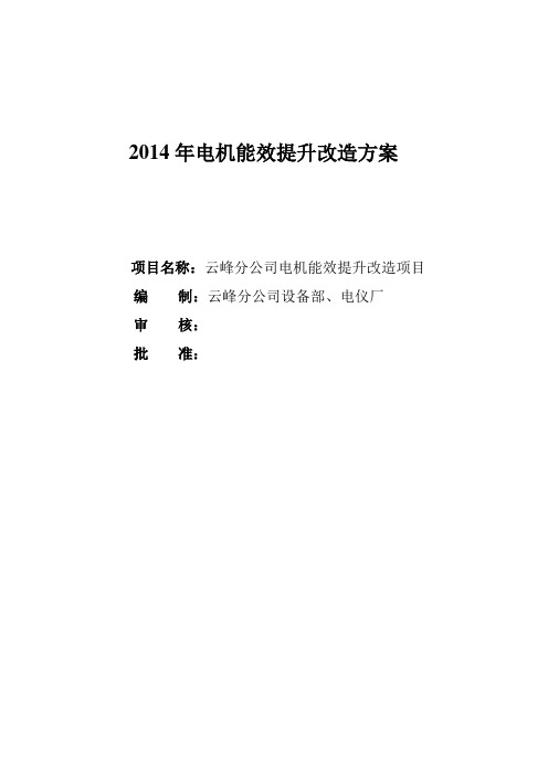 2014年云峰淘汰电机改造方案(2014.6.11)范文