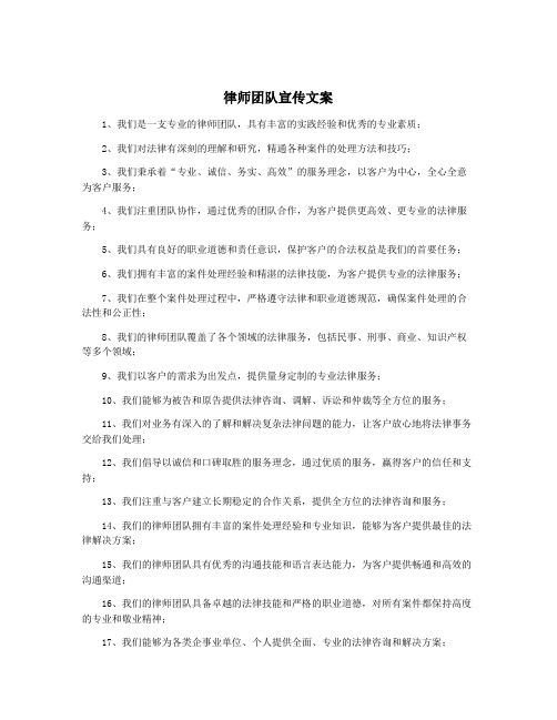 律师团队宣传文案