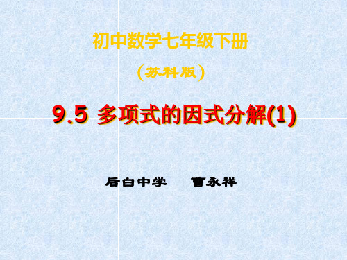 _9-5多项式的因式分解课件2022-2023学年苏科版七年级数学下册   