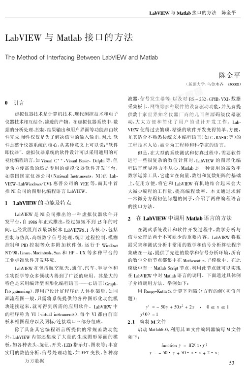 LabVIEW与Matlab接口的方法