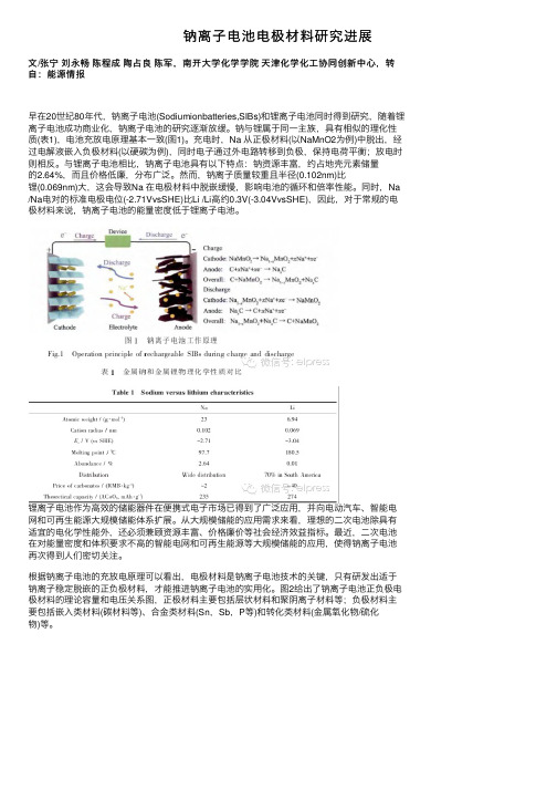 钠离子电池电极材料研究进展