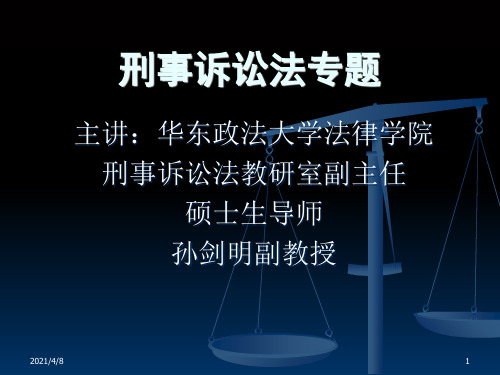 刑事诉讼法专题(华政刑事诉讼法课堂)PPT课件