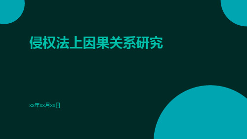 侵权法上因果关系研究