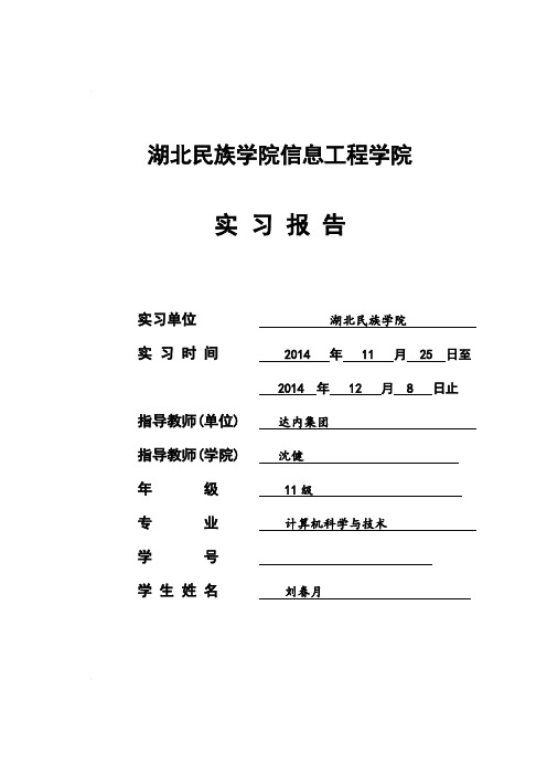 湖北民族学院信息工程学院实习总结模板