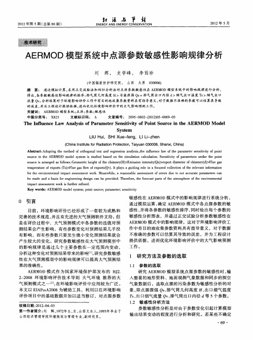 AERMOD模型系统中点源参数敏感性影响规律分析