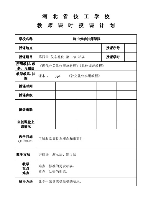 第四章仪态礼仪 第二节 站姿