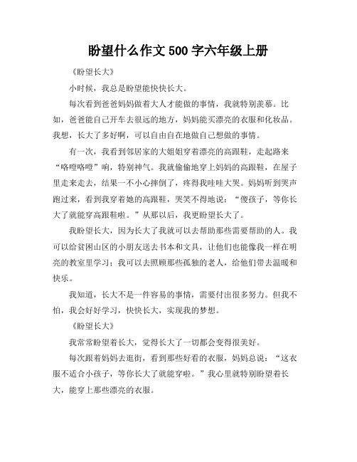 盼望什么作文500字六年级上册