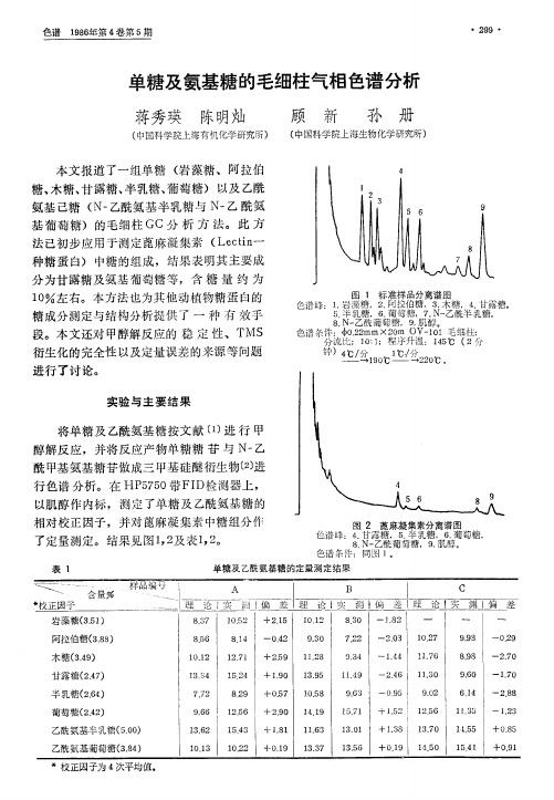 单糖及氨基糖的毛细柱气相色谱分析