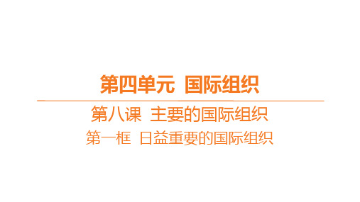 高中思想政治必修第一册精品课件 第四单元国际组织 第八课 主要的国际组织-第一框 日益重要的国际组织