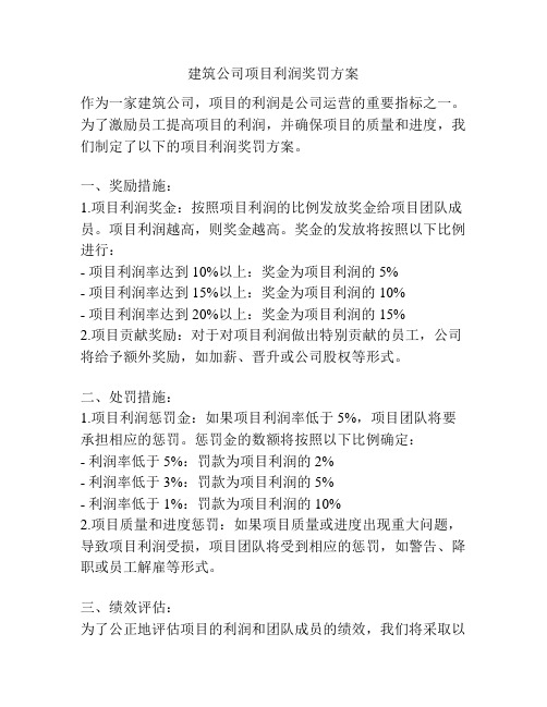 建筑公司项目利润奖罚方案