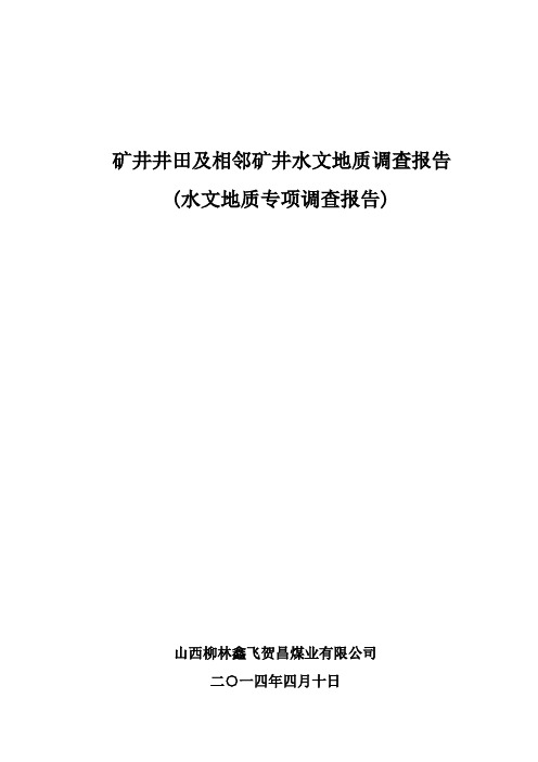 水文地质专项调查报告 新