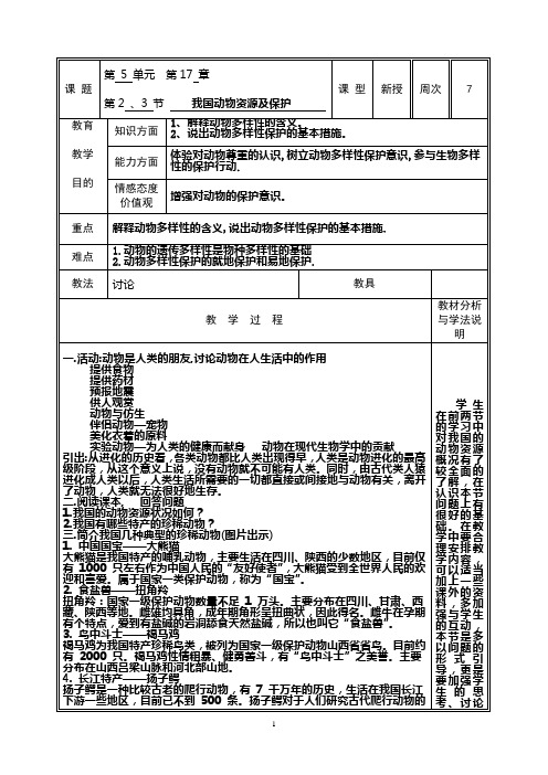 我国动物资源及保护