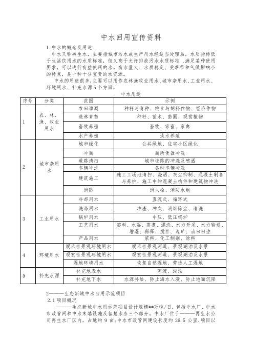 中水回用宣传资料