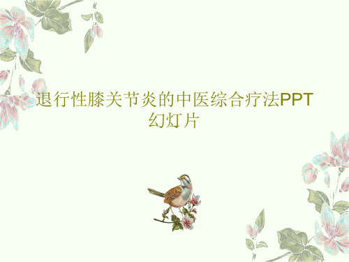 退行性膝关节炎的中医综合疗法PPT幻灯片共44页文档