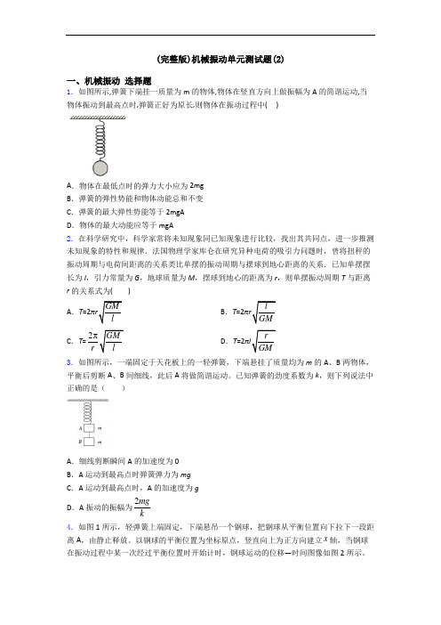 (完整版)机械振动单元测试题(2)