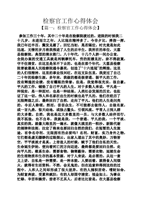 检察官工作心得体会