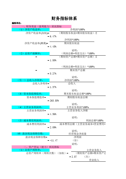 财务报表分析-自动生成