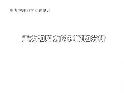 高考物理力学专题复习 重力和弹力的理解和分析