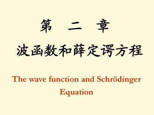 量子力学Ch2波函数和薛定谔方程