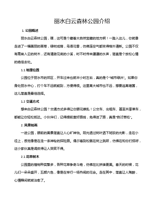 丽水白云森林公园介绍